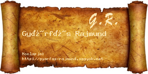Gyárfás Rajmund névjegykártya
